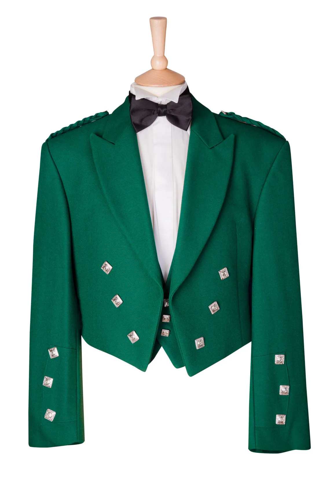 Green Prince Charlie Suit Jacket & Waistcoat - Ex Hire