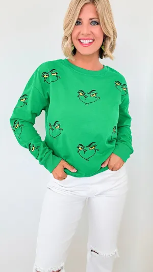 Grinch Embellished Sweatshirt