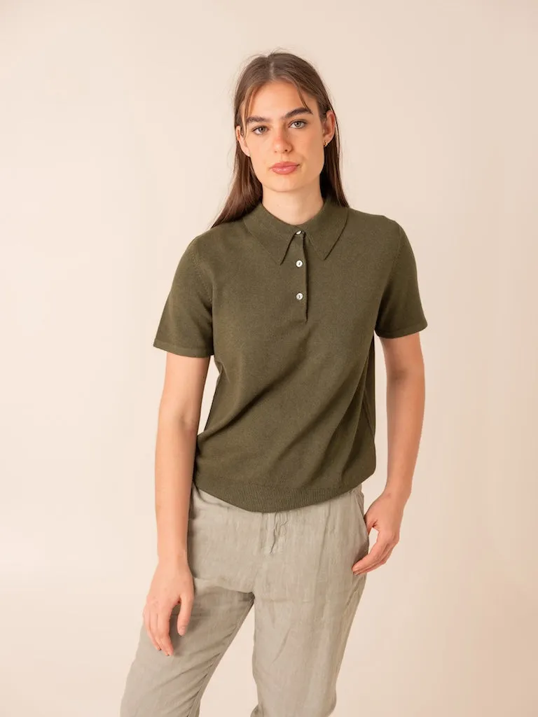 Harpers Emporium Cashmere Polo in Avacado