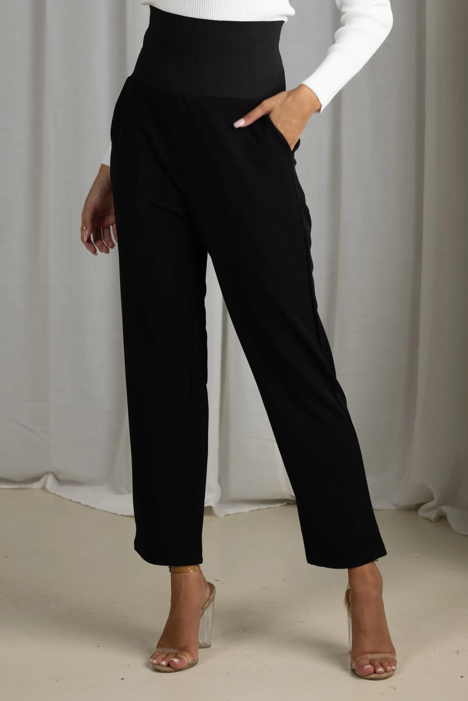 High Waist Straight Leg Pants