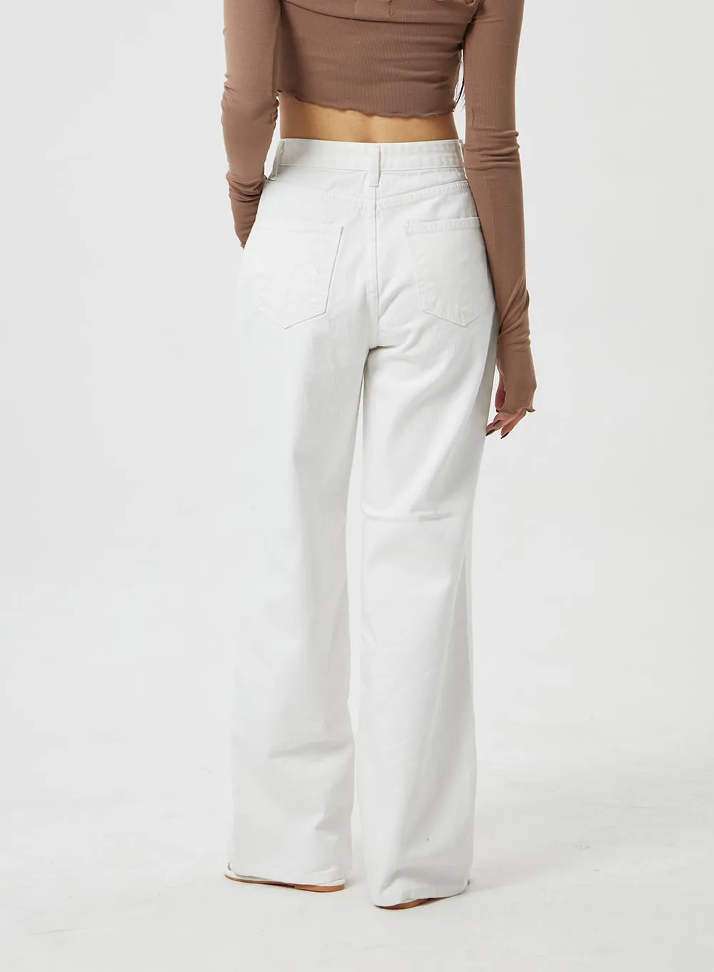 High Waist White Pants BF323