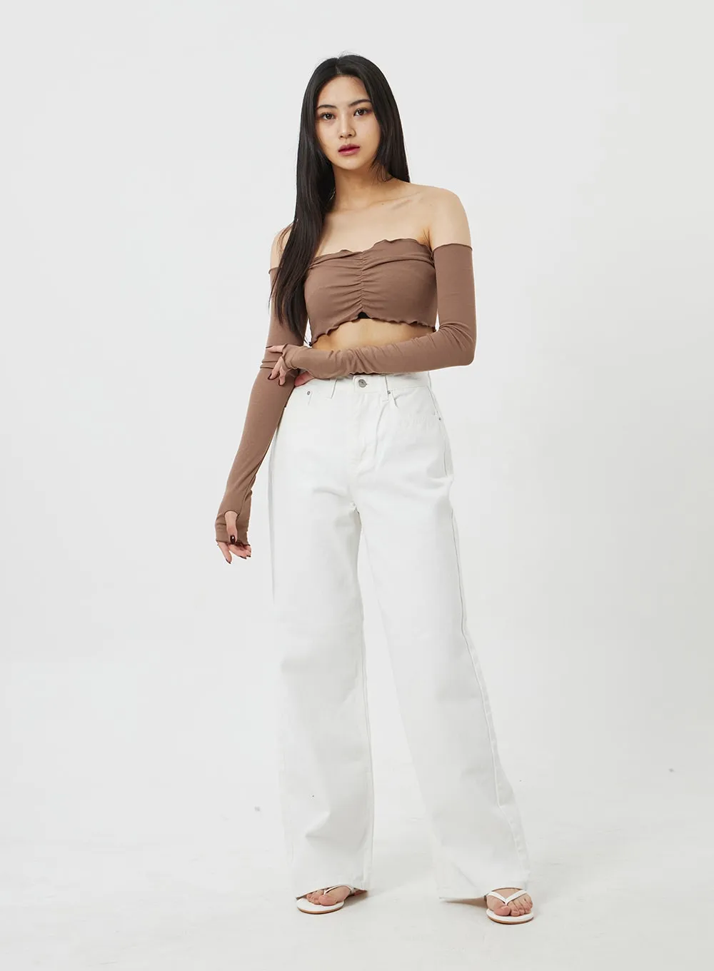 High Waist White Pants BF323