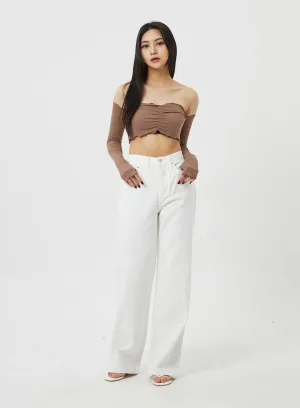 High Waist White Pants BF323