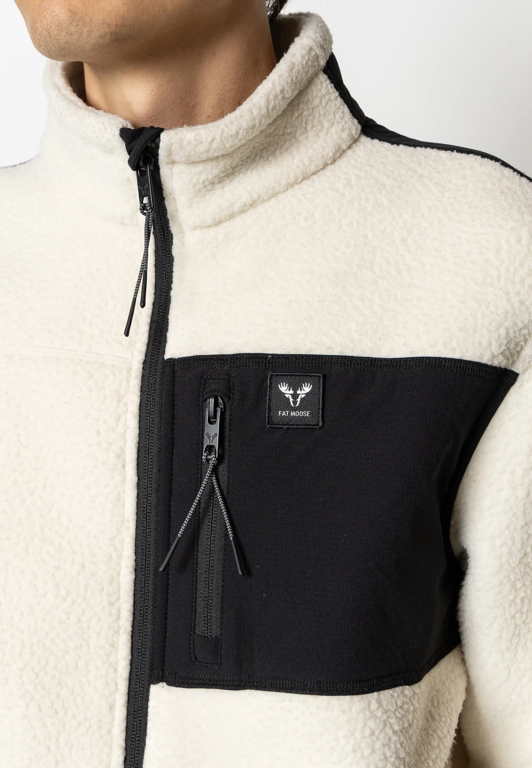 HUNTER FLEECE JACKET - Off white/Black