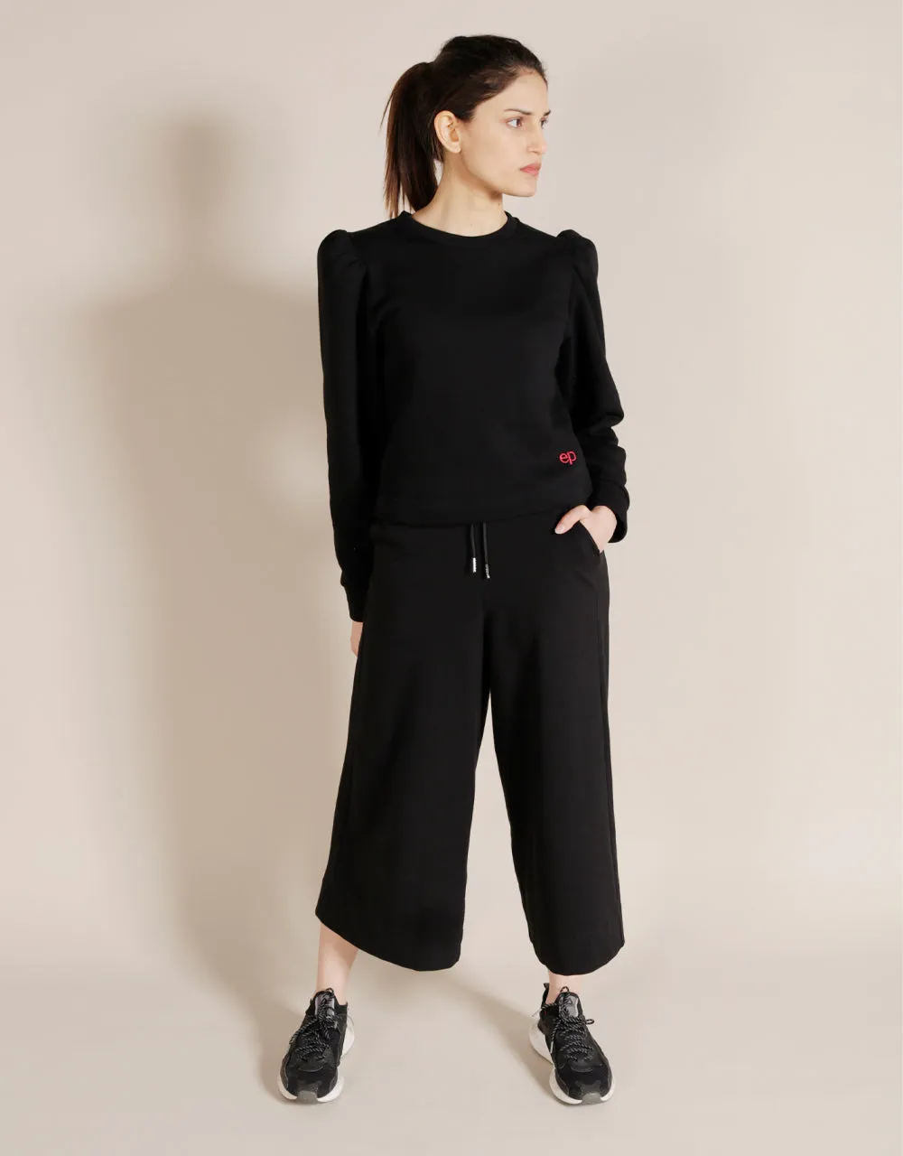 Lina Puff Sleeve Organic Cotton Sustainable Jumper - Black (SOLD OUT!)