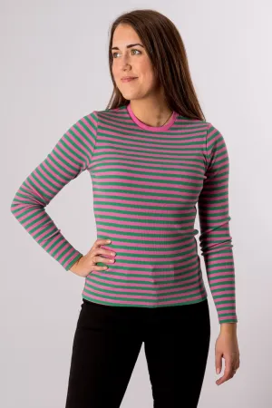 Line Long Sleeve Jumper - Super Pink/Jelly Bean