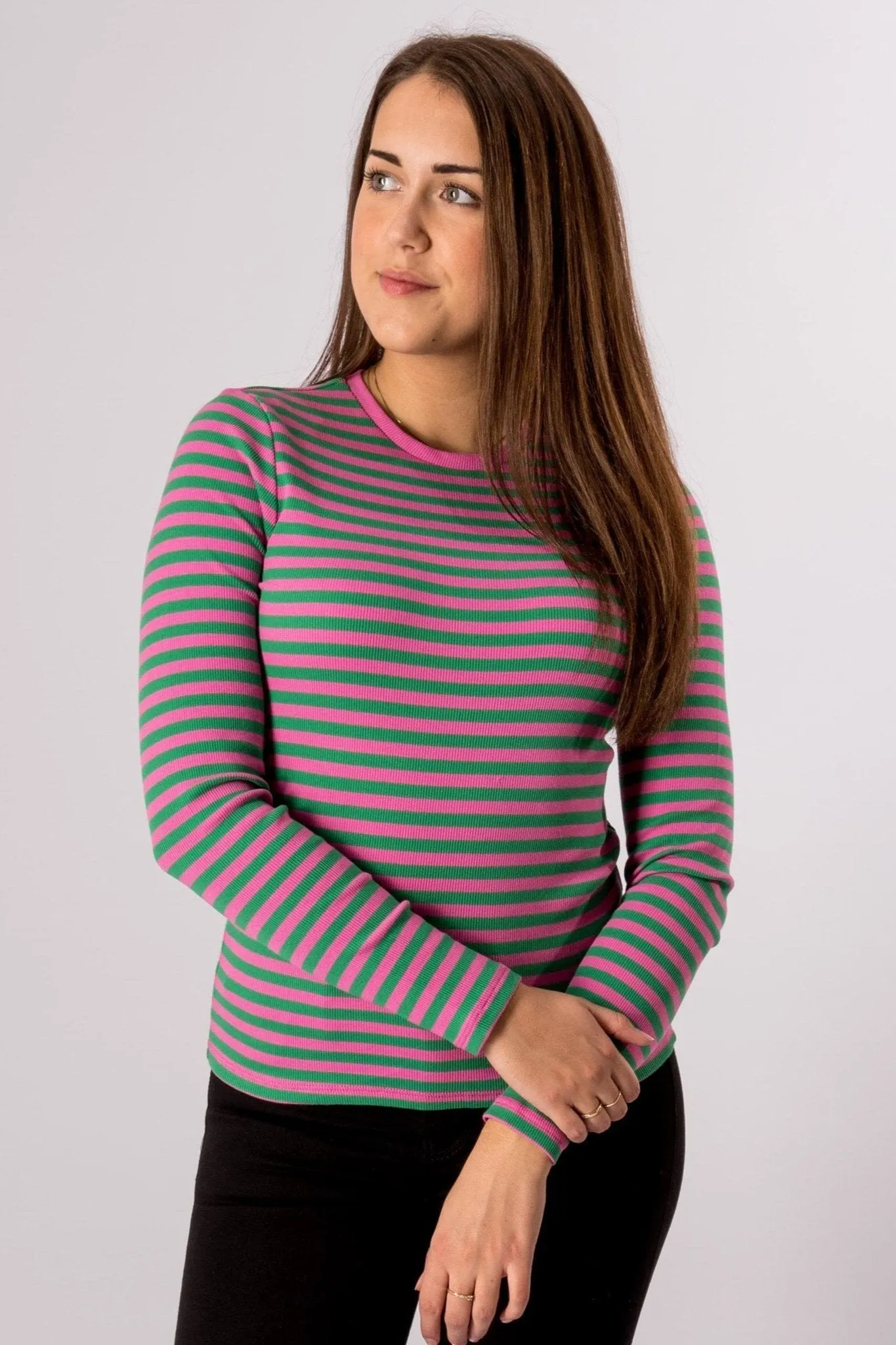 Line Long Sleeve Jumper - Super Pink/Jelly Bean