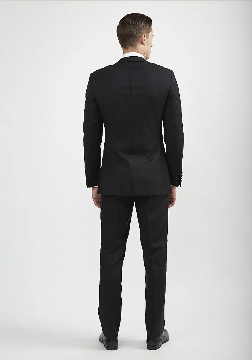 Luxurious 100% Super Fine Italian Wool Black Suit Jacket