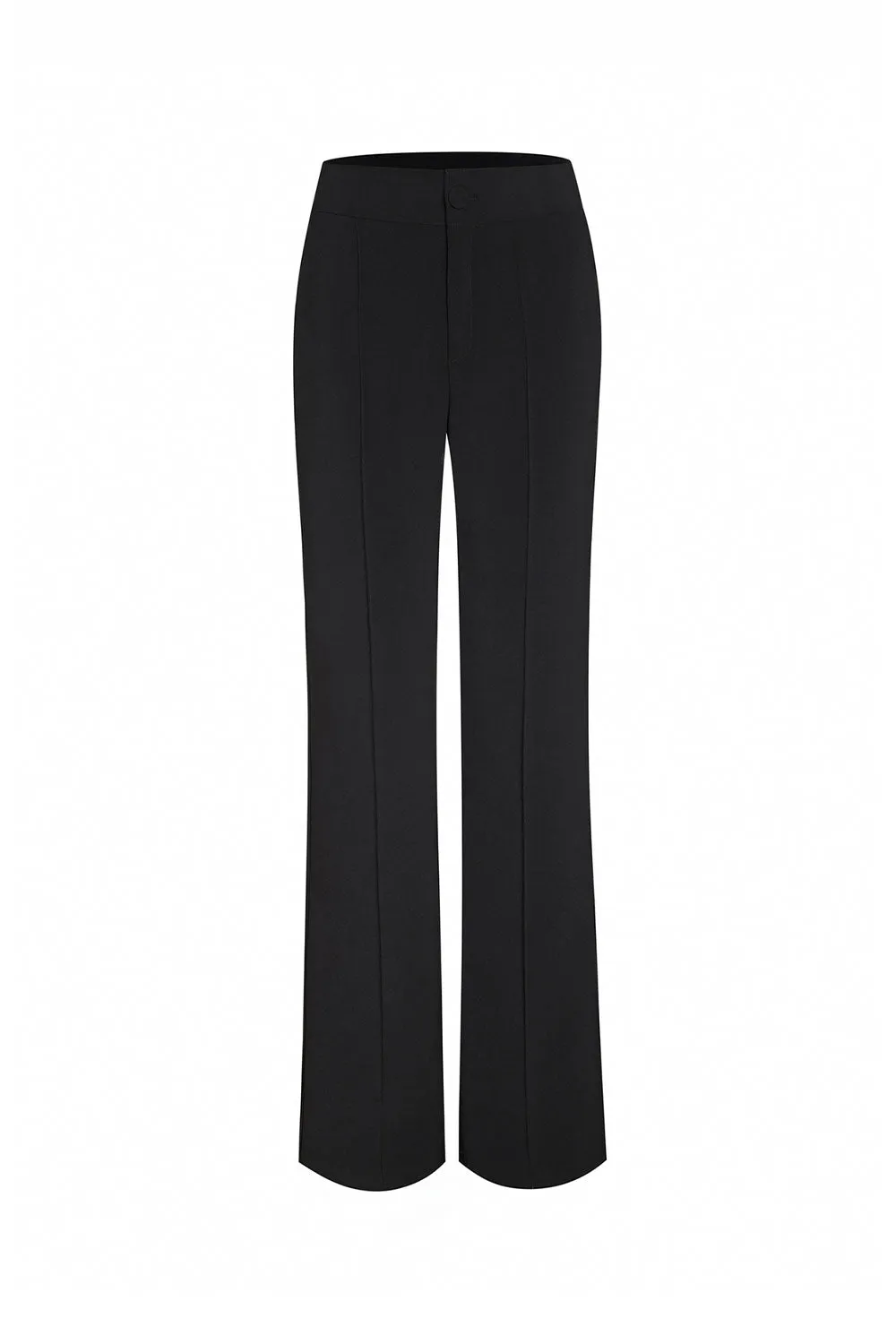 Madarin Straight High Waist Twill Floor Length Pants