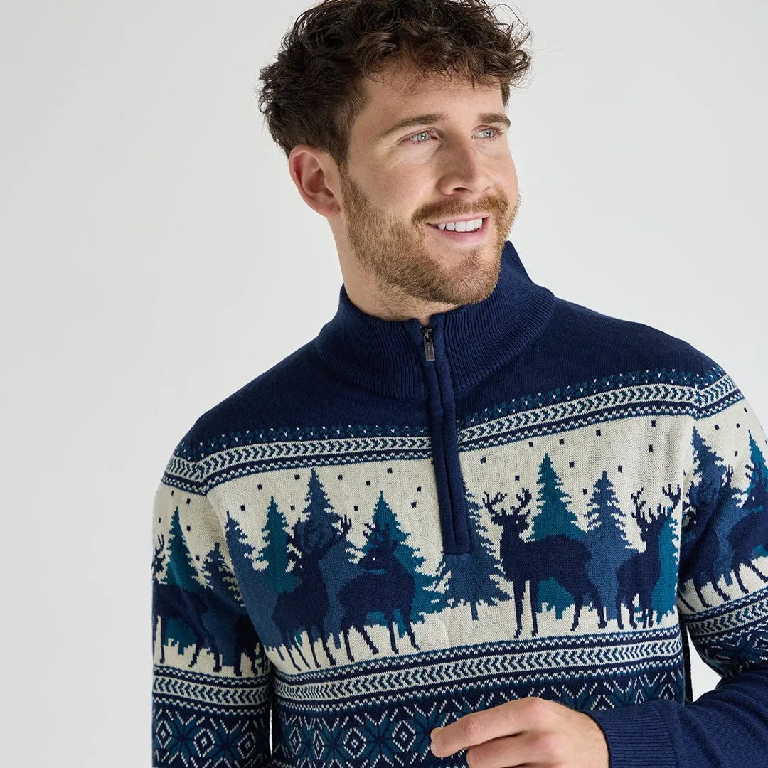 Mens 1/4 Zip Christmas Jumper