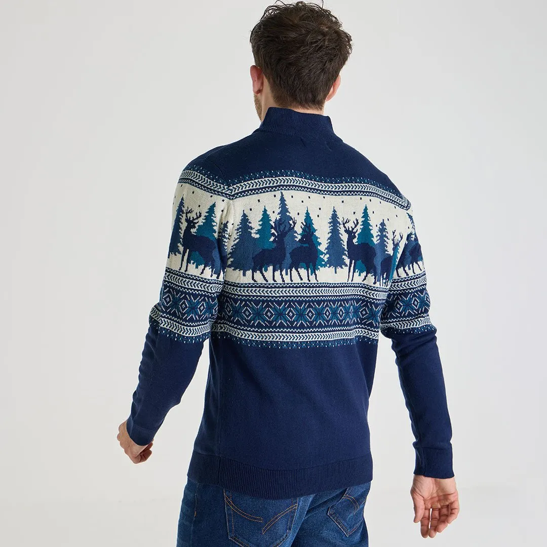 Mens 1/4 Zip Christmas Jumper