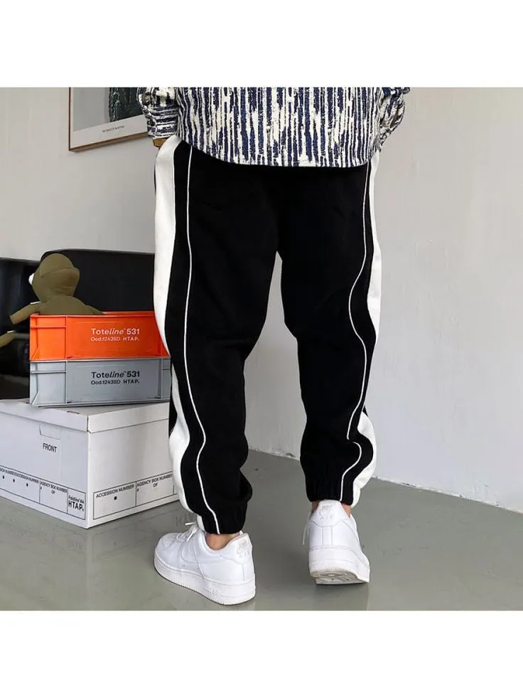 Mens Daily Wear Casual Side Strip Regular Fit Sweat Joggers Pant For Mens