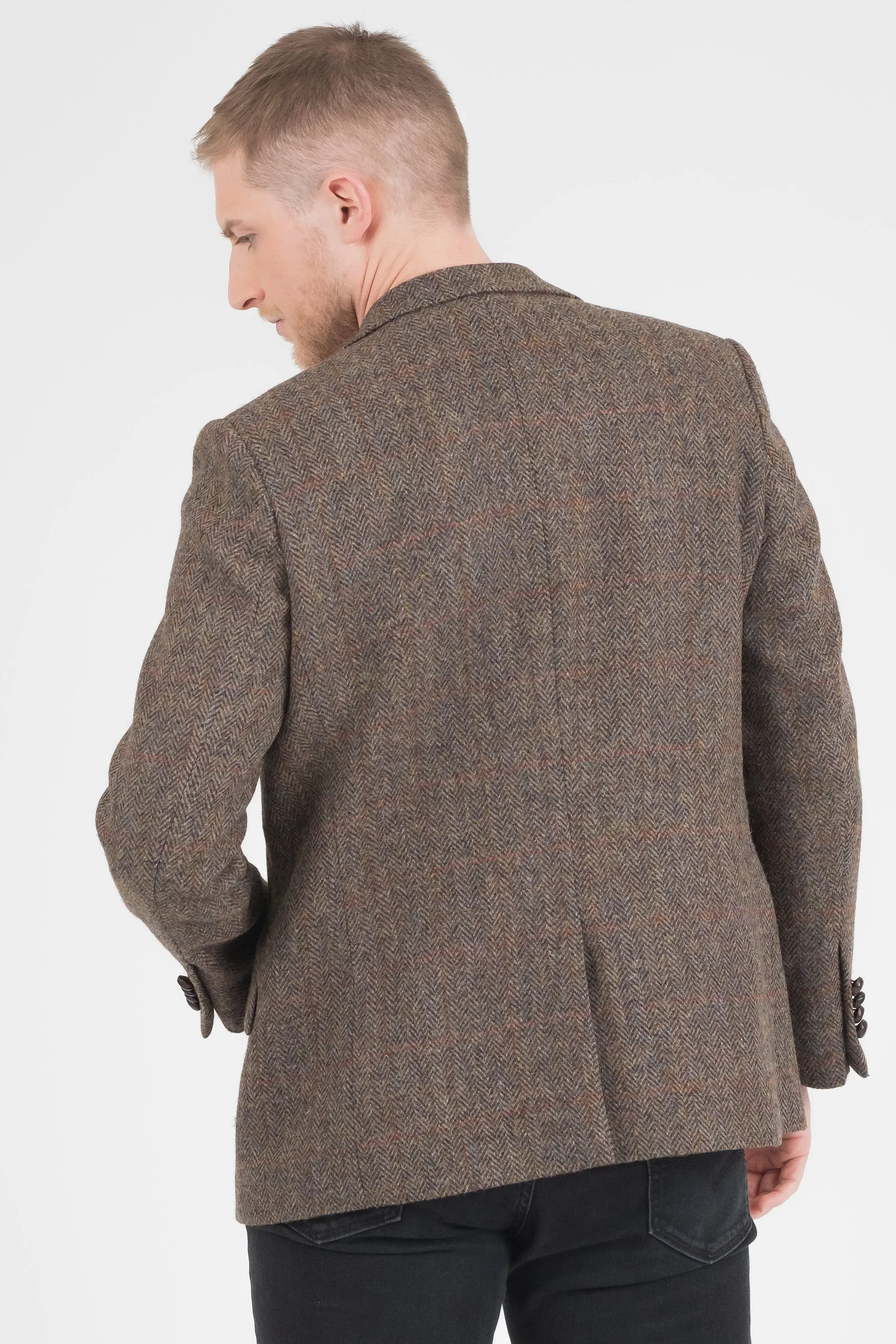 Men's Harris Tweed Finlay Jacket - Brown Check