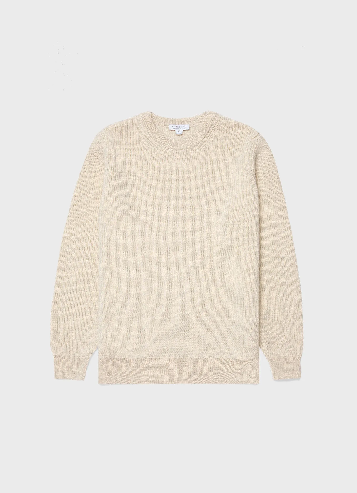 Men's Luxury British Wool Jumper in Natural Ecru