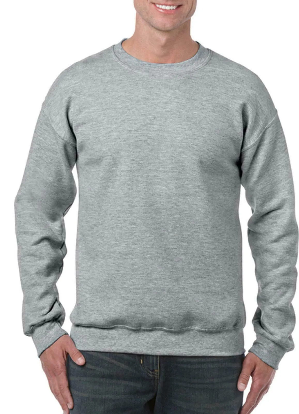 Mens Plain Crew Neck Sweatshirt - S/M