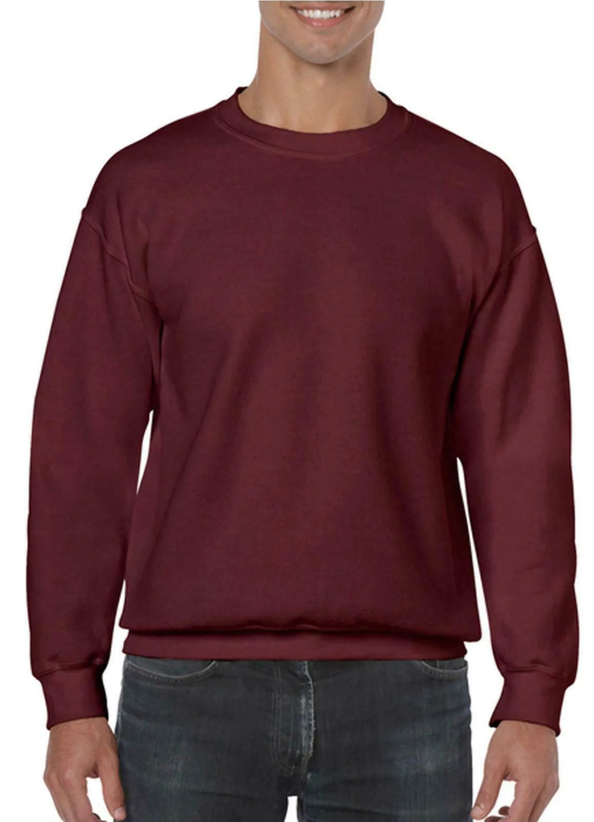 Mens Plain Crew Neck Sweatshirt - S/M