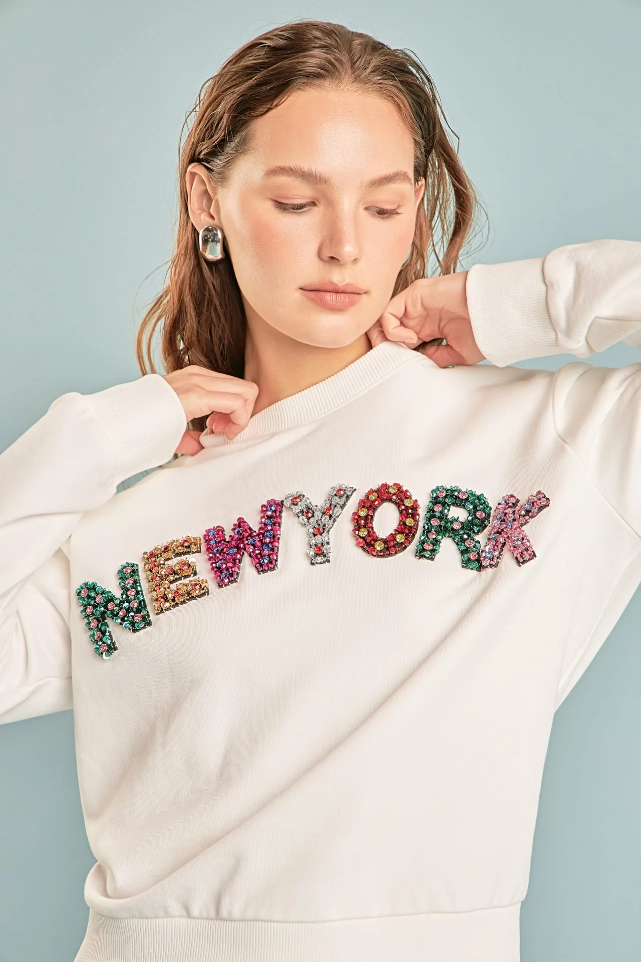 New York Embellished Sweatshirt