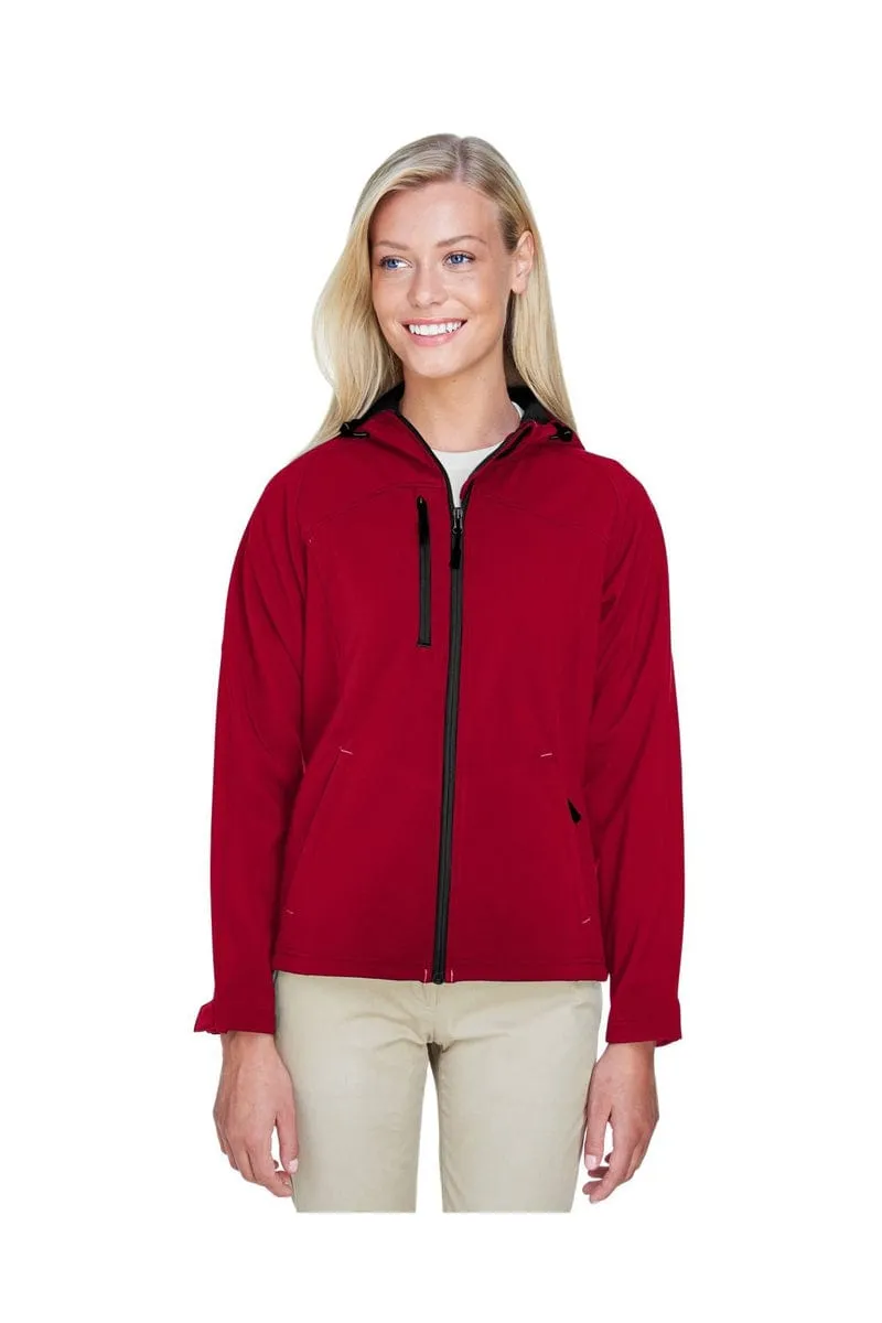 North End 78166: Ladies' Prospect Two-Layer Fleece Bonded Soft Shell Hooded Jacket