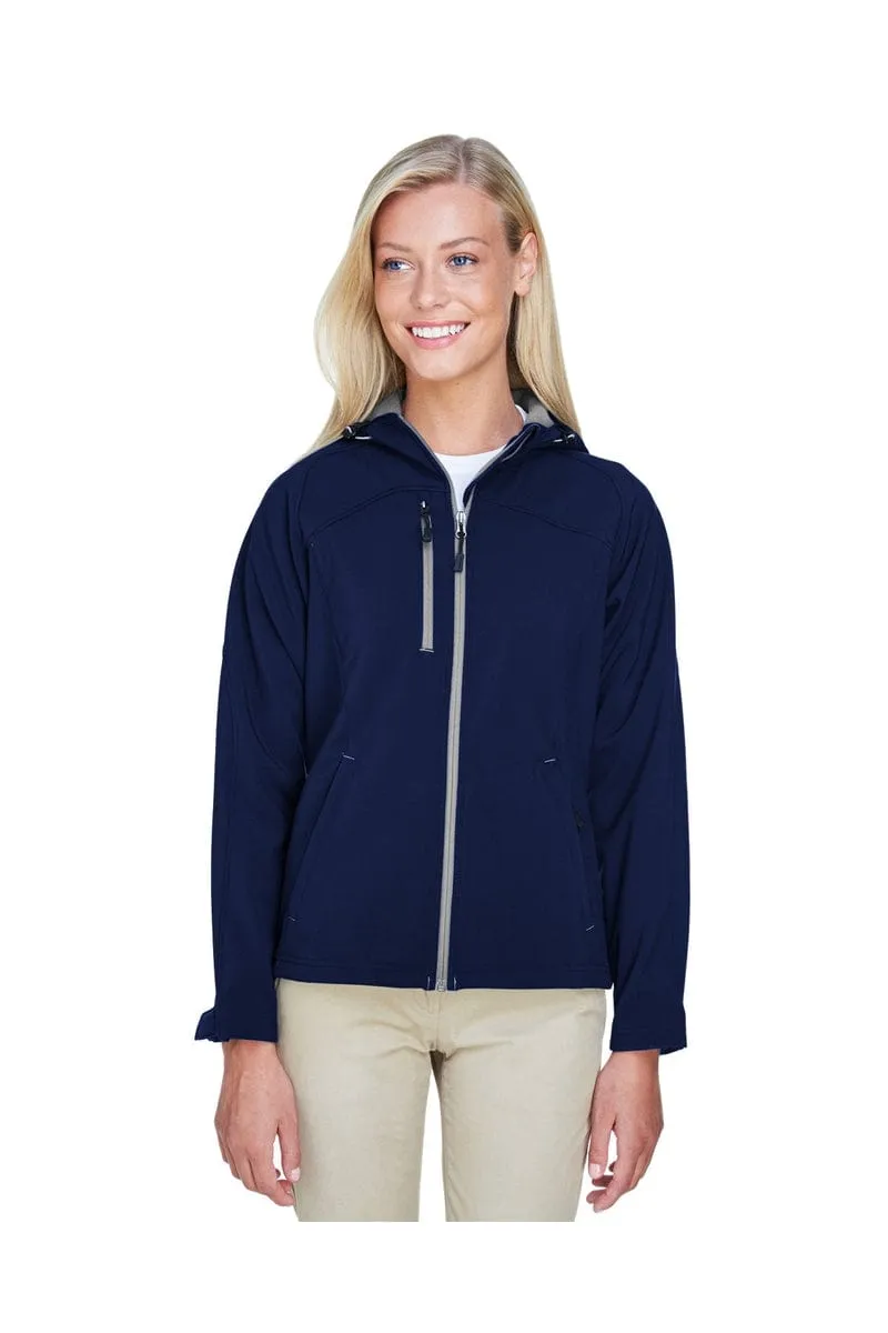 North End 78166: Ladies' Prospect Two-Layer Fleece Bonded Soft Shell Hooded Jacket