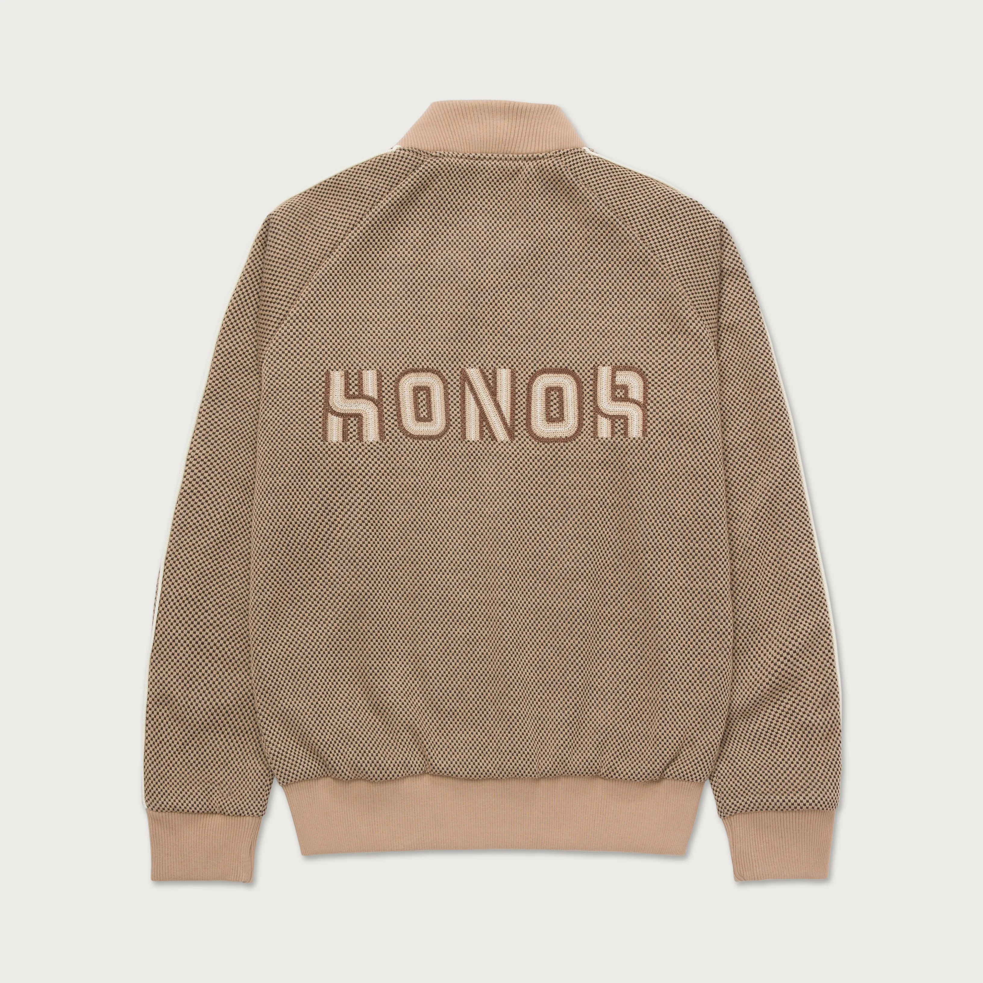 Novelty Knit Track Jacket - Brown