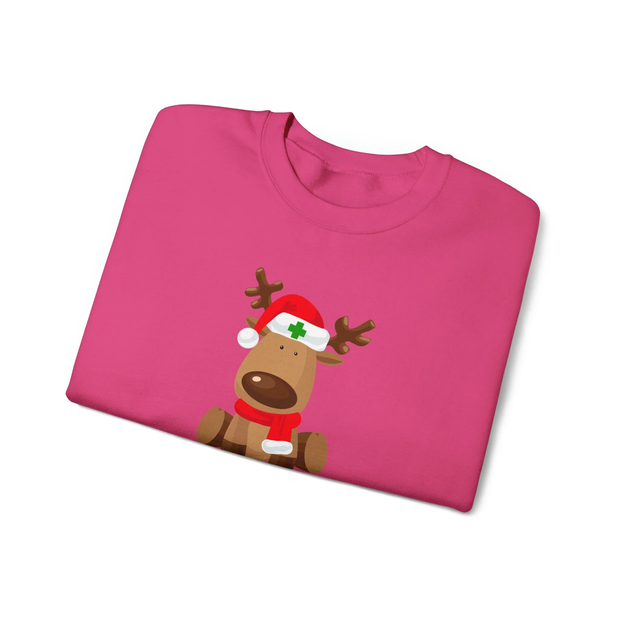 Nurse Christmas Reindeer Unisex Heavy Blend™ Crewneck Sweatshirt