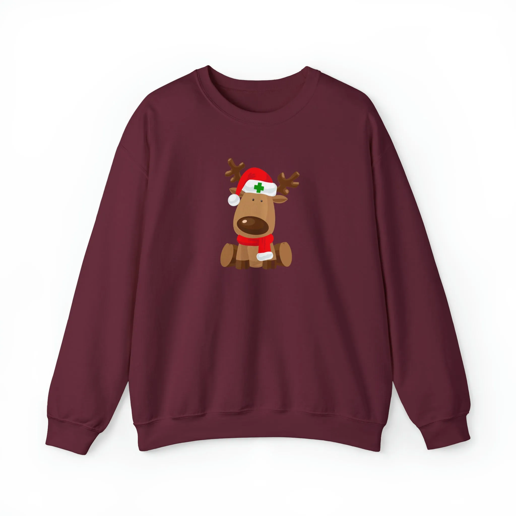 Nurse Christmas Reindeer Unisex Heavy Blend™ Crewneck Sweatshirt