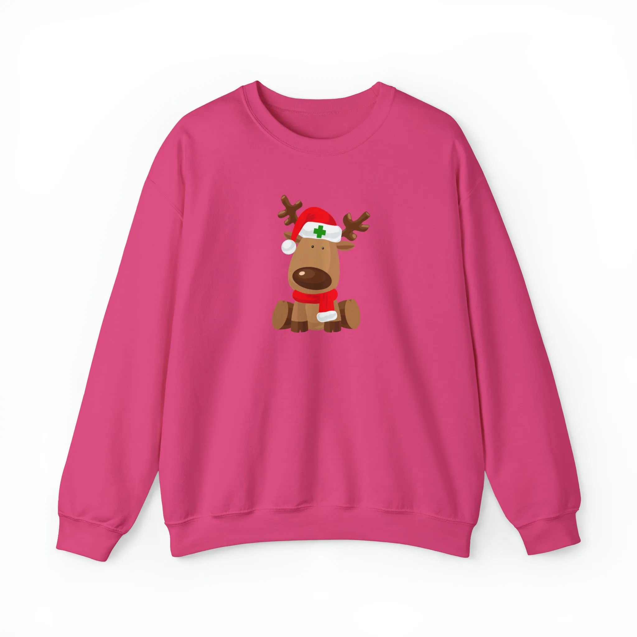 Nurse Christmas Reindeer Unisex Heavy Blend™ Crewneck Sweatshirt