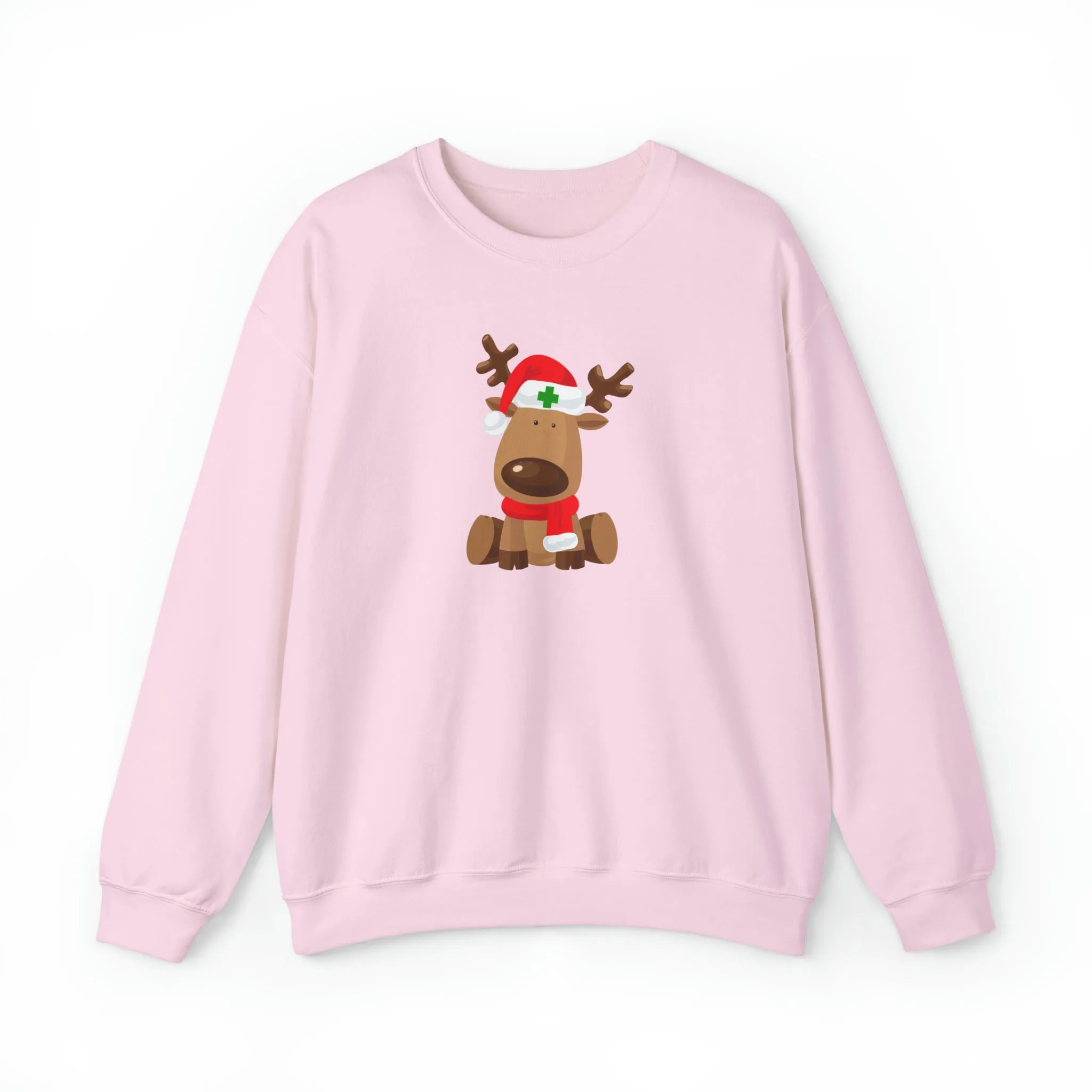 Nurse Christmas Reindeer Unisex Heavy Blend™ Crewneck Sweatshirt