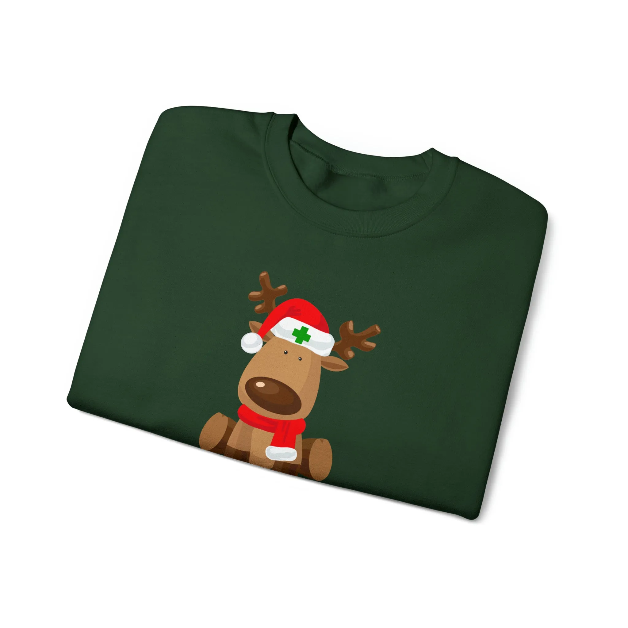 Nurse Christmas Reindeer Unisex Heavy Blend™ Crewneck Sweatshirt