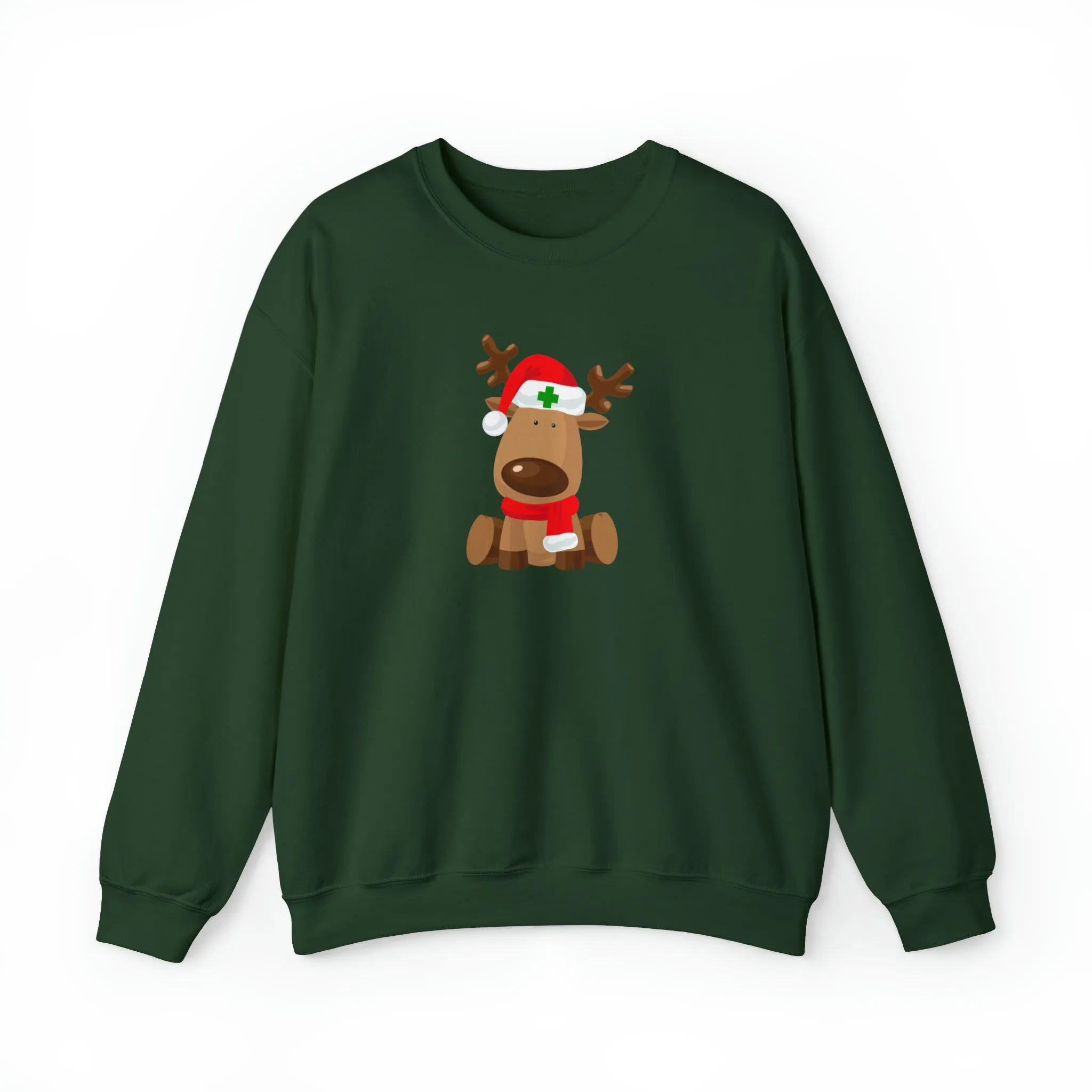 Nurse Christmas Reindeer Unisex Heavy Blend™ Crewneck Sweatshirt