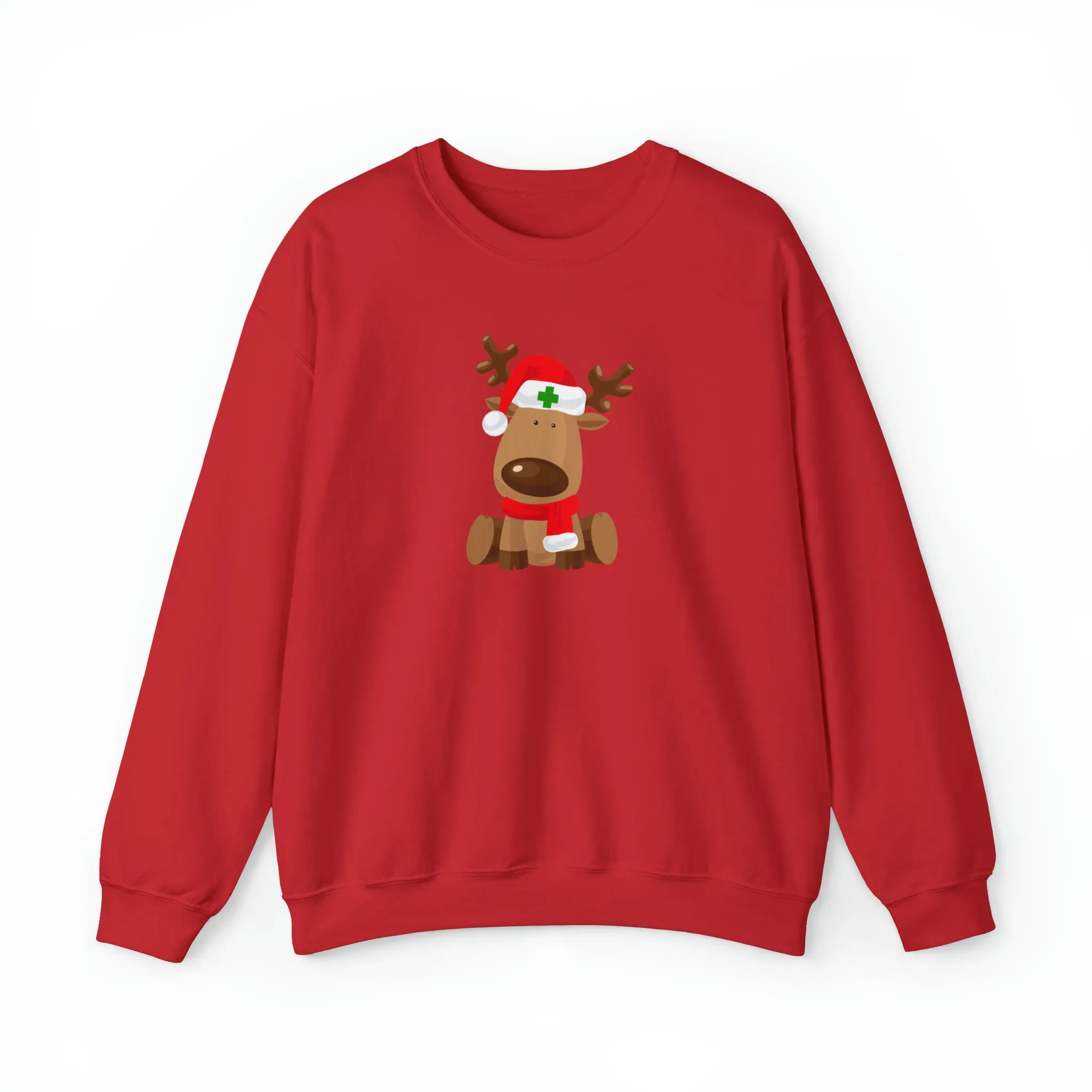 Nurse Christmas Reindeer Unisex Heavy Blend™ Crewneck Sweatshirt