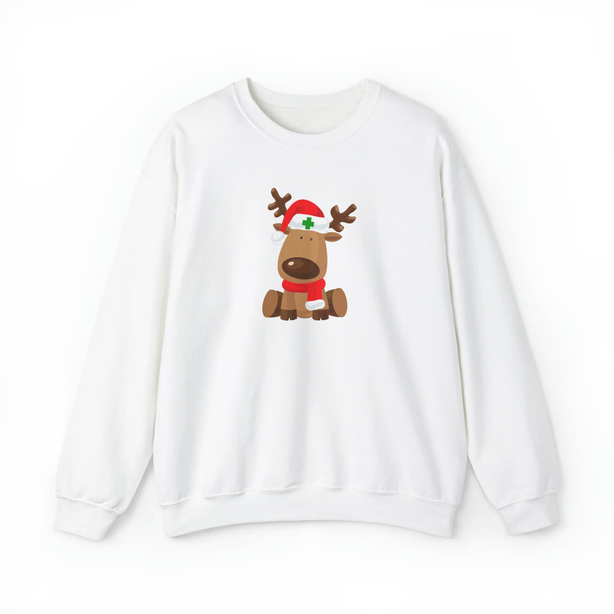 Nurse Christmas Reindeer Unisex Heavy Blend™ Crewneck Sweatshirt