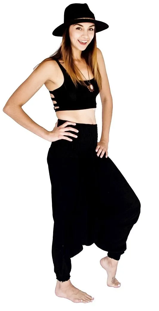 One Piece Jumper Pants in Midnight Black