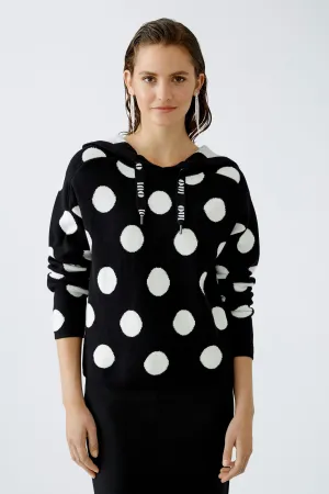 OUI Black & White Spotty Jumper