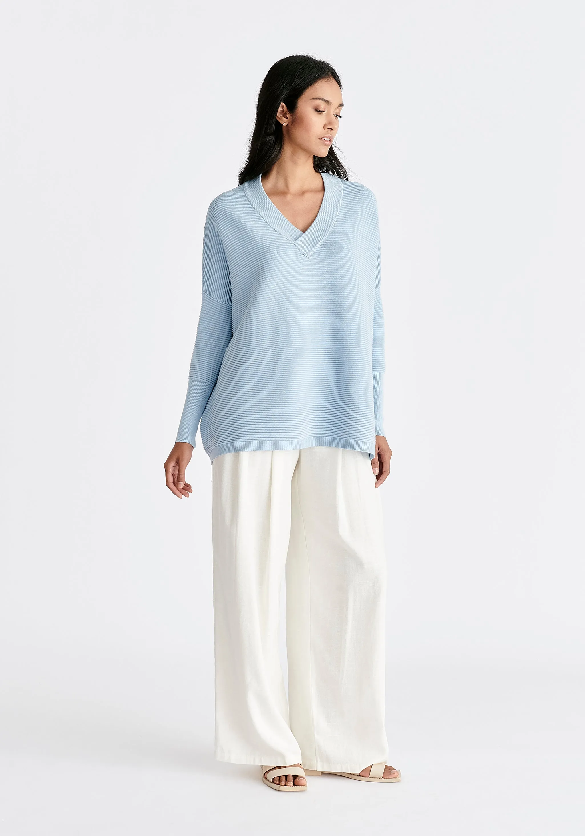 Paisie V-Neck Ribbed Jumper