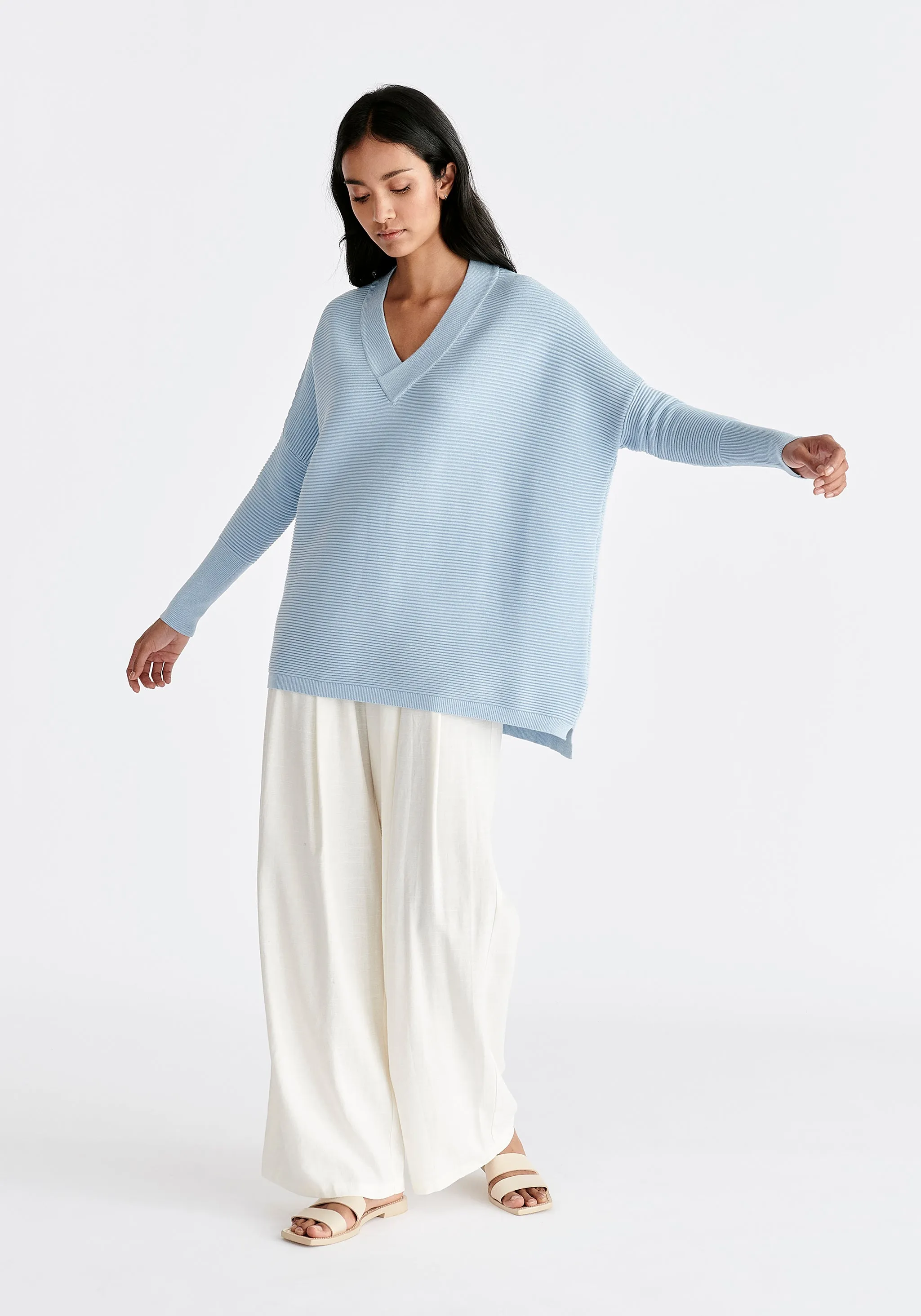 Paisie V-Neck Ribbed Jumper