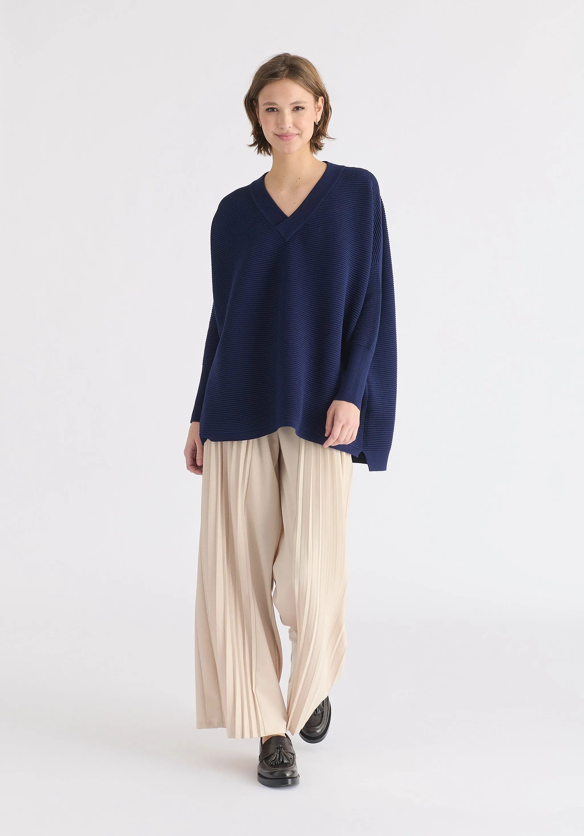 Paisie V-Neck Ribbed Jumper