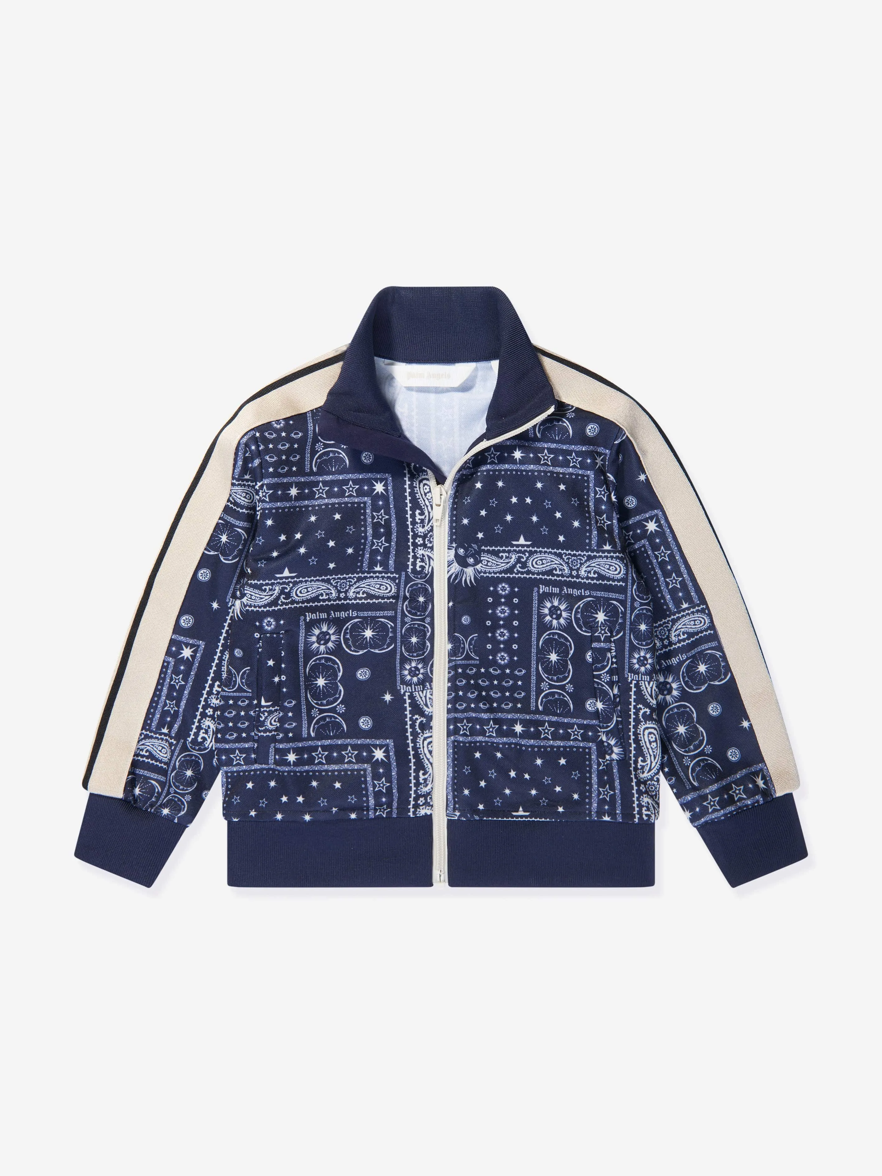 Palm Angels Boys Astro Paisley Track Jacket in Navy