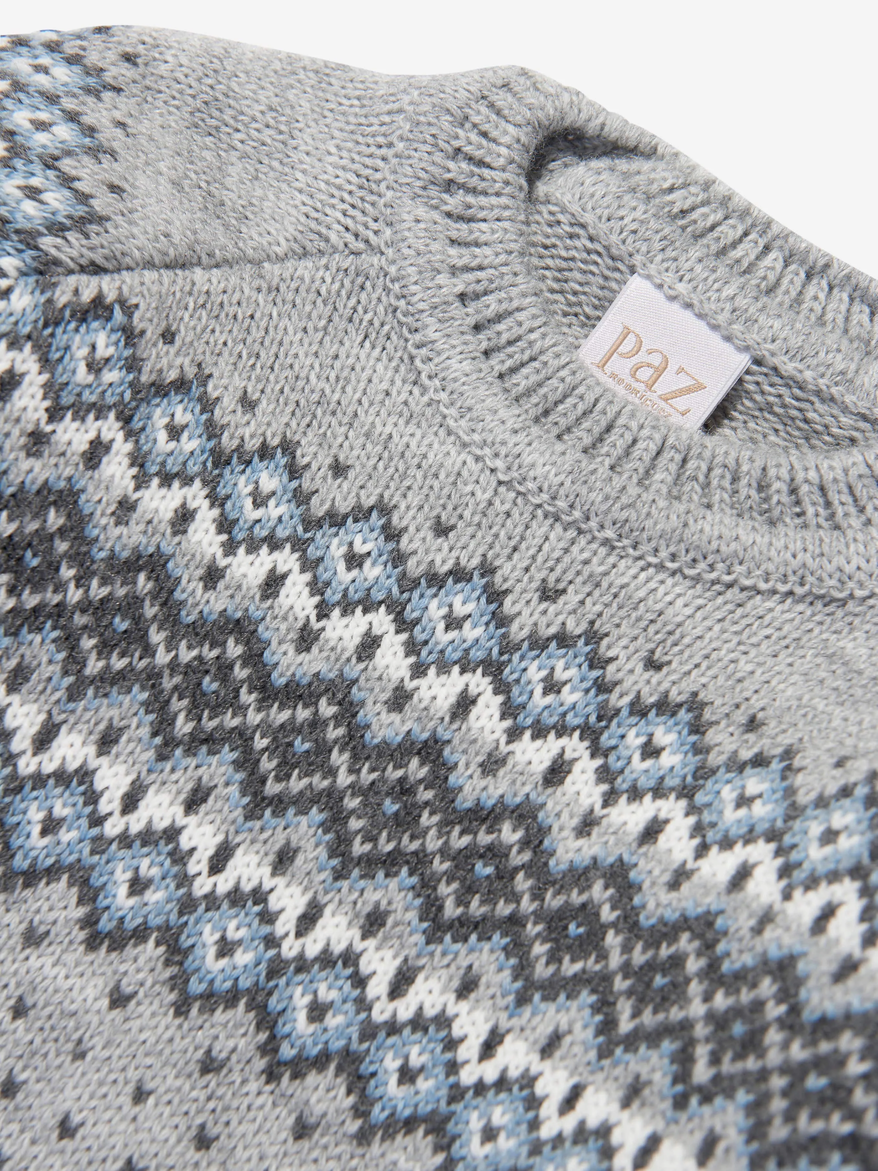 Paz Rodriguez Boys Wool Knitted Jumper in Grey