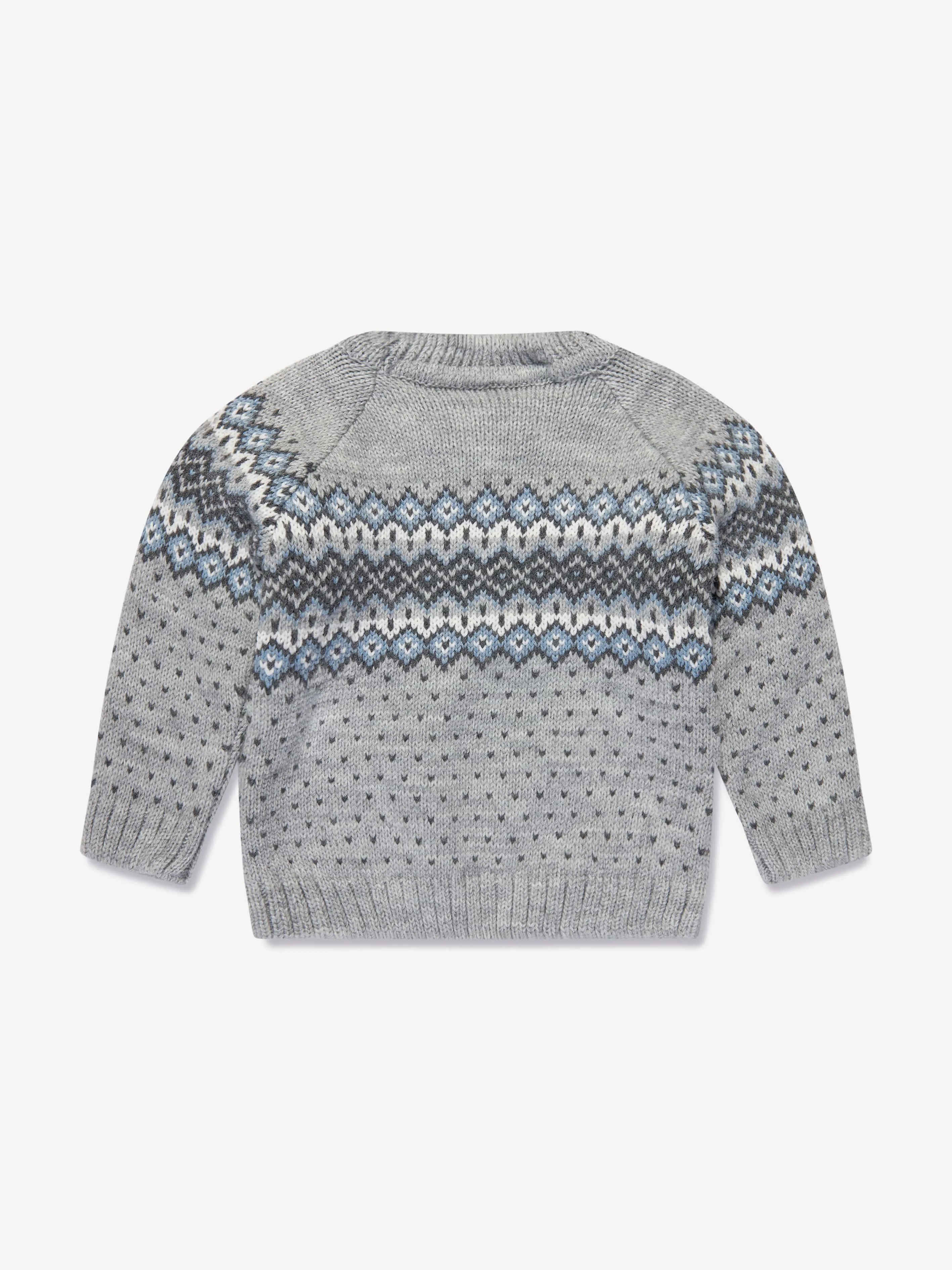 Paz Rodriguez Boys Wool Knitted Jumper in Grey