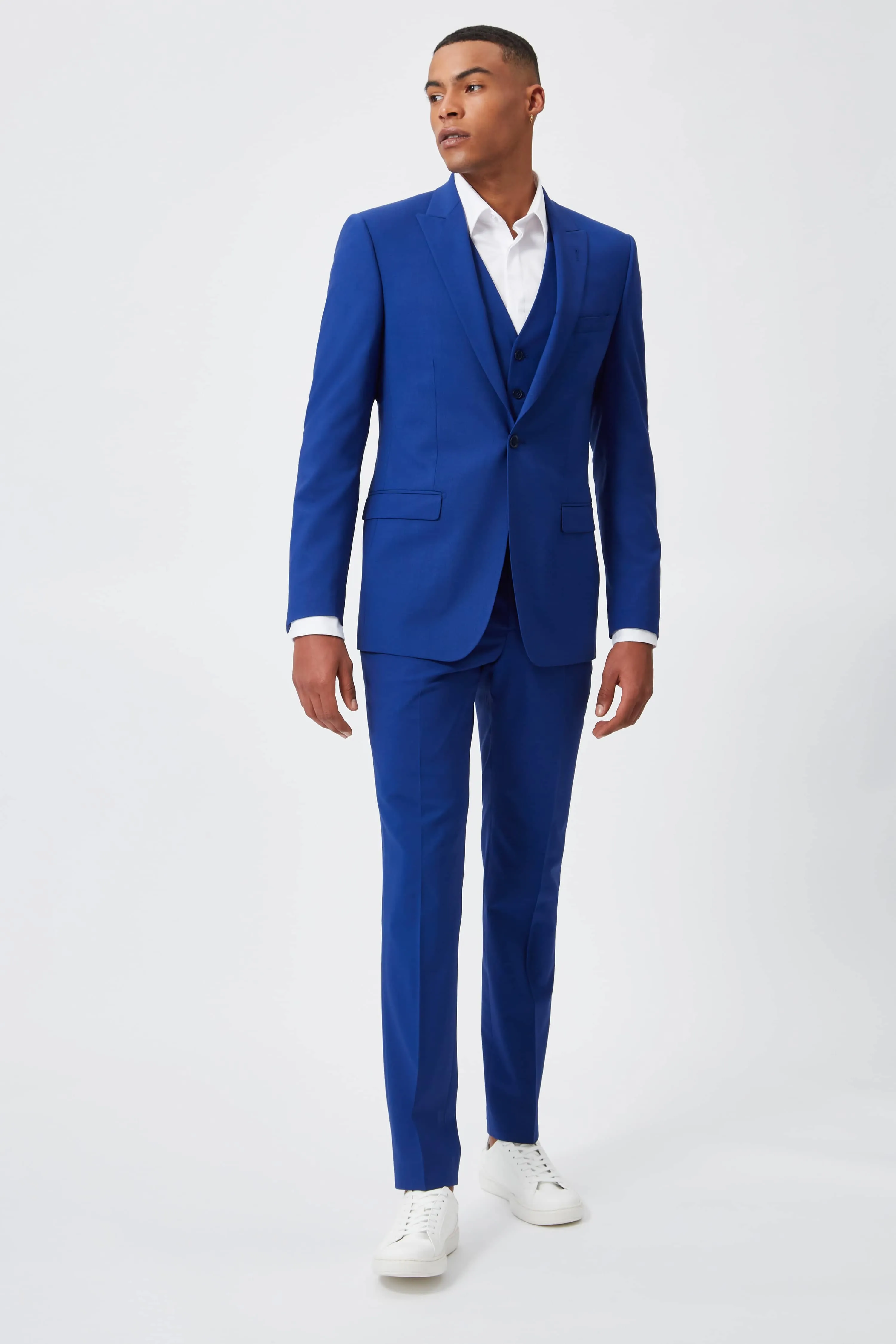 Perrin Slim Fit Bright Blue Wool Jacket - ARCHIVE