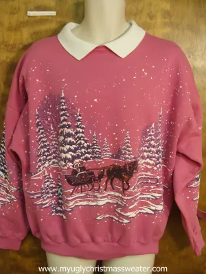 Pink 80s Best Christmas Sweatshirt