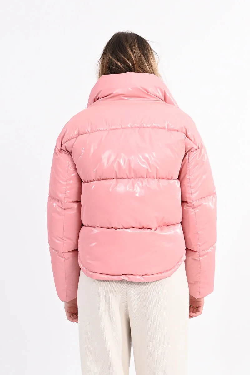 Pink Puffer Down Jacket by Lili Sidonio