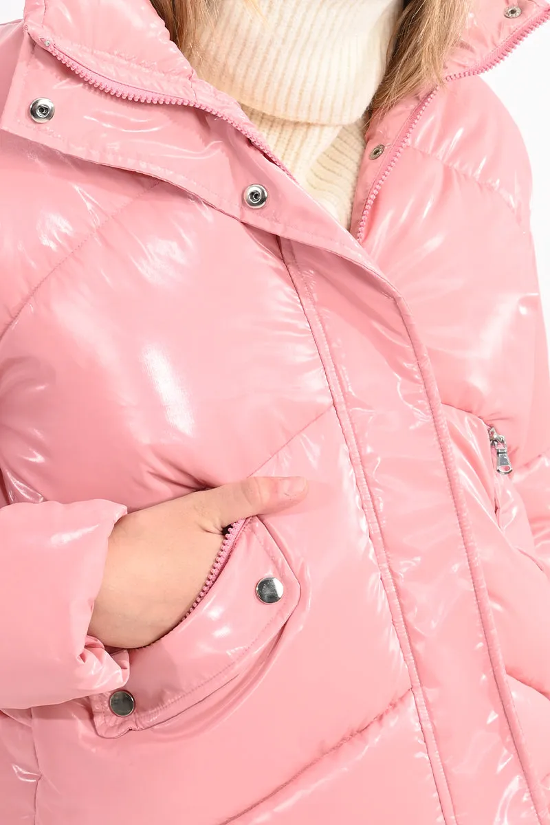 Pink Puffer Down Jacket by Lili Sidonio