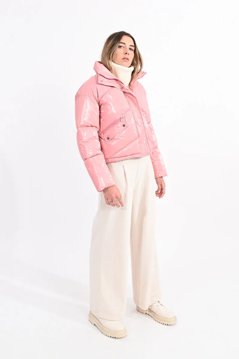 Pink Puffer Down Jacket by Lili Sidonio