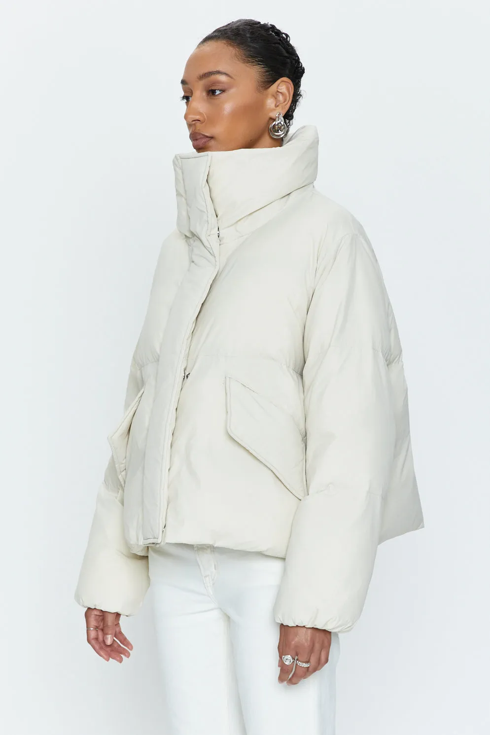 Pistola Donovan Swing Puffer Jacket in Ecru