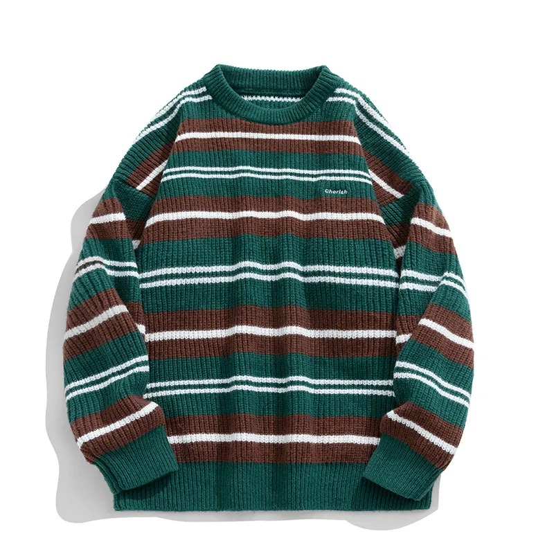 Pologize™ Stripped Loose Fit Knitted Winter Sweatshirt