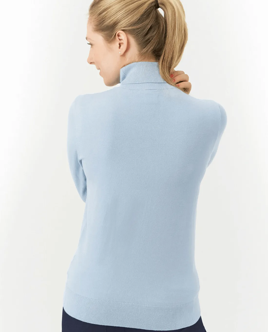 PURE GOLF Simone Roll Neck Jumper 505 Powder Blue