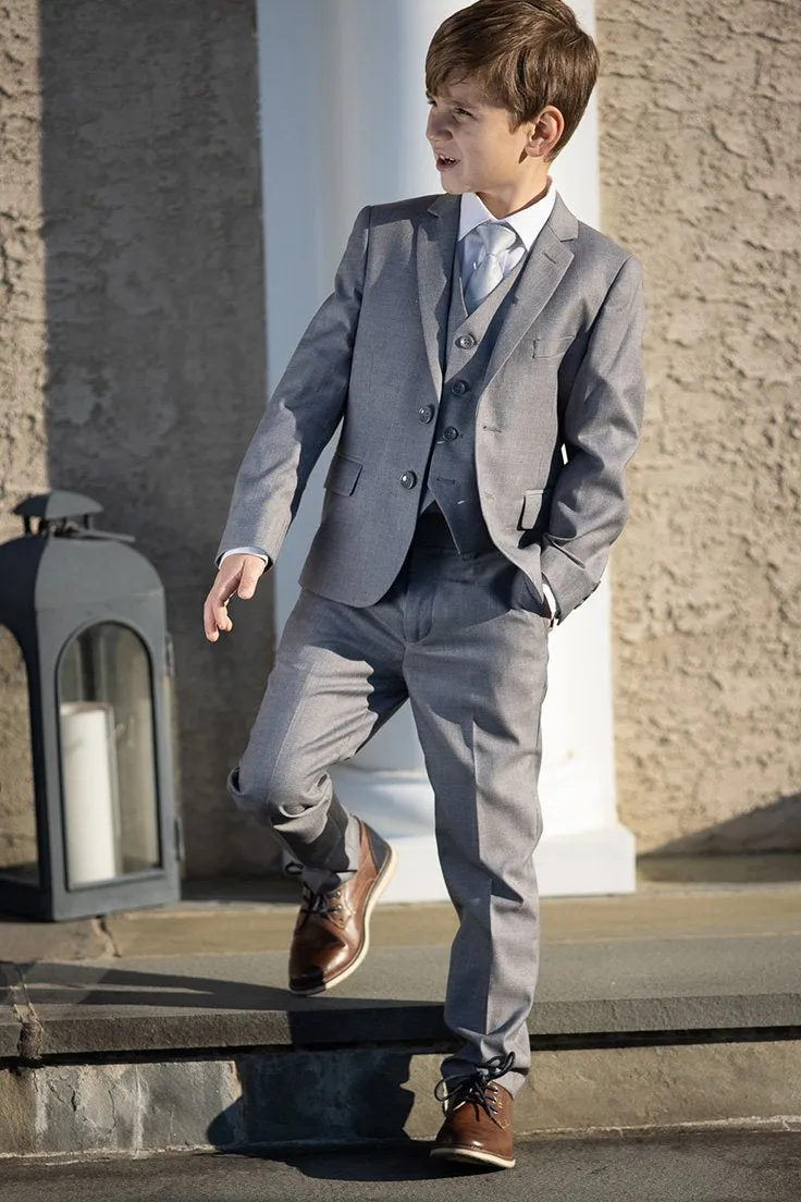 "Leo" Kids Heather Grey 5-Piece Suit