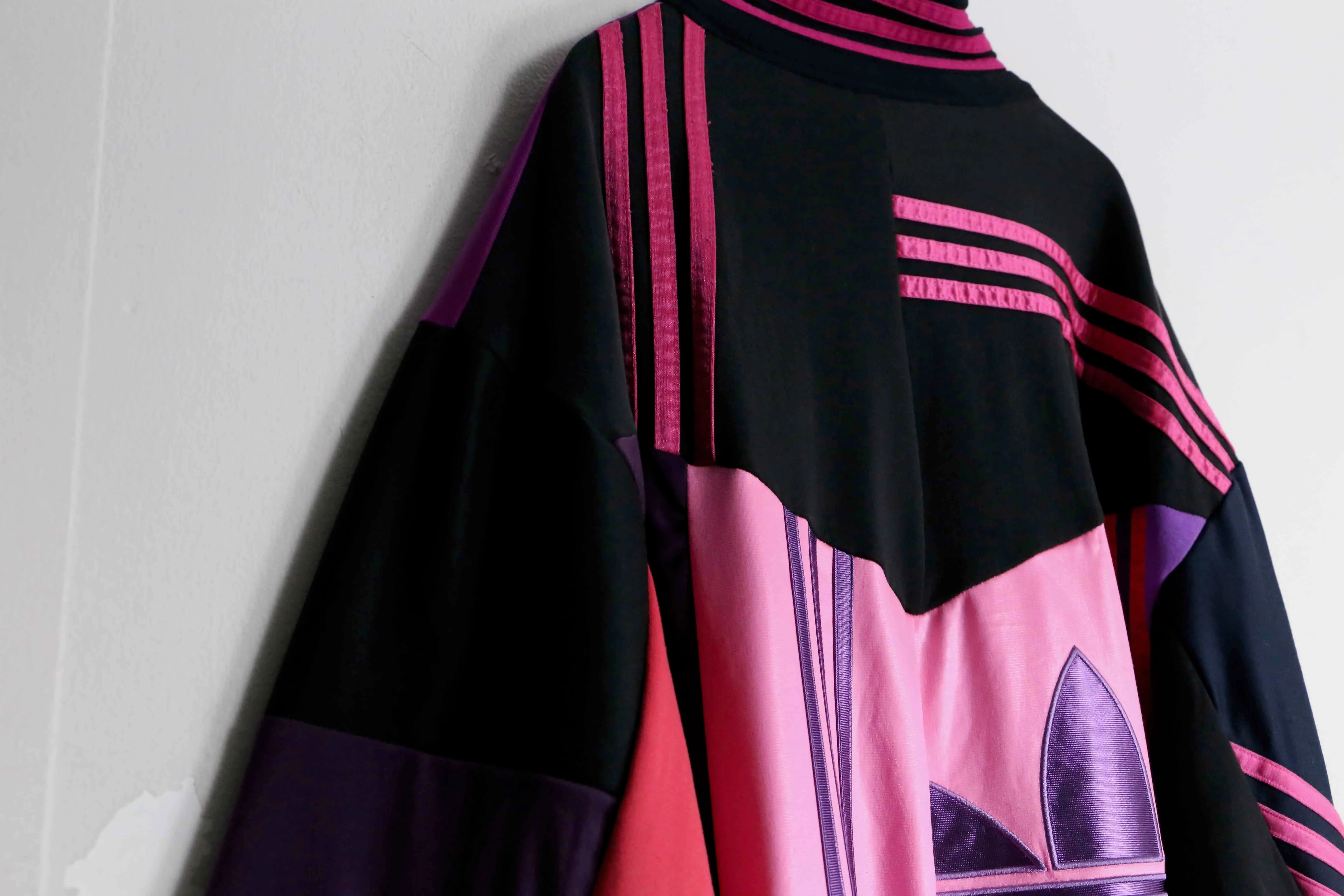 "Re:make" random patchwork purple track jacket